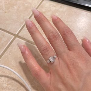 Diamond detail ring with invisible band . Adjustable stones